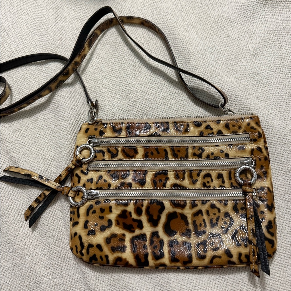 Brighton Rare and Retired Leopard Print Leather Bag
